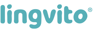 Lingvito logo in teal blue lowercase letters with a clean, friendly font. Lingvito is a bilingual children’s brand creating books, flashcards, and educational materials that help kids learn new languages in a fun, visual, and engaging way. Trusted by parents and educators worldwide for high-quality bilingual learning resources.